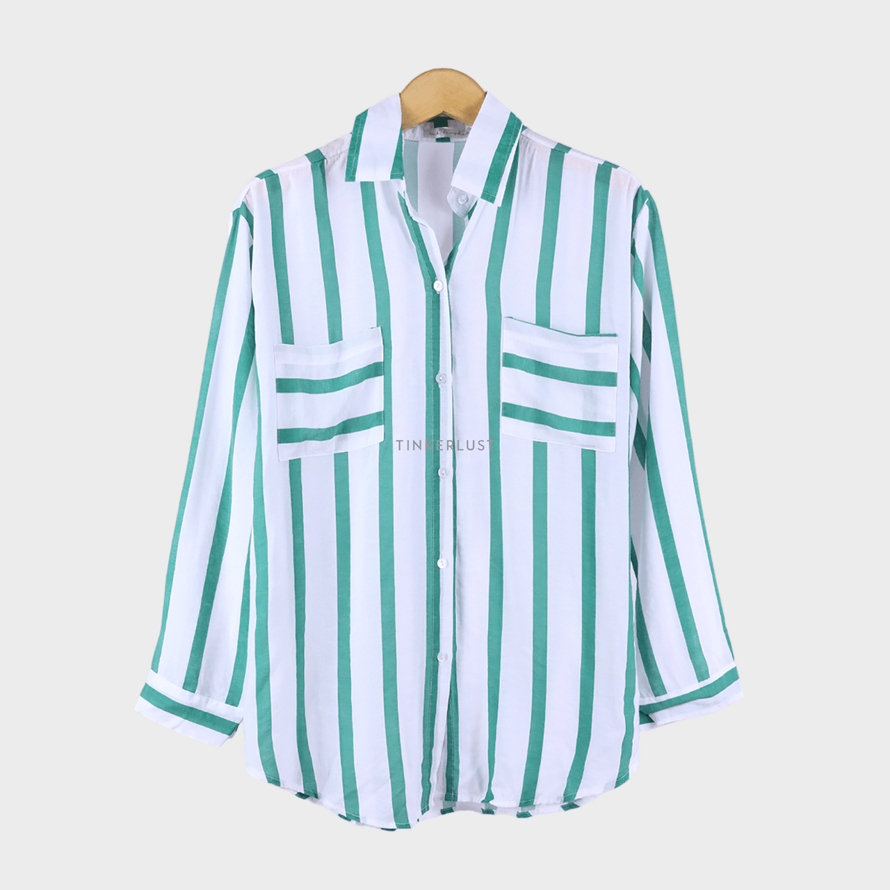 Private Collection Green & White Stripes Shirt