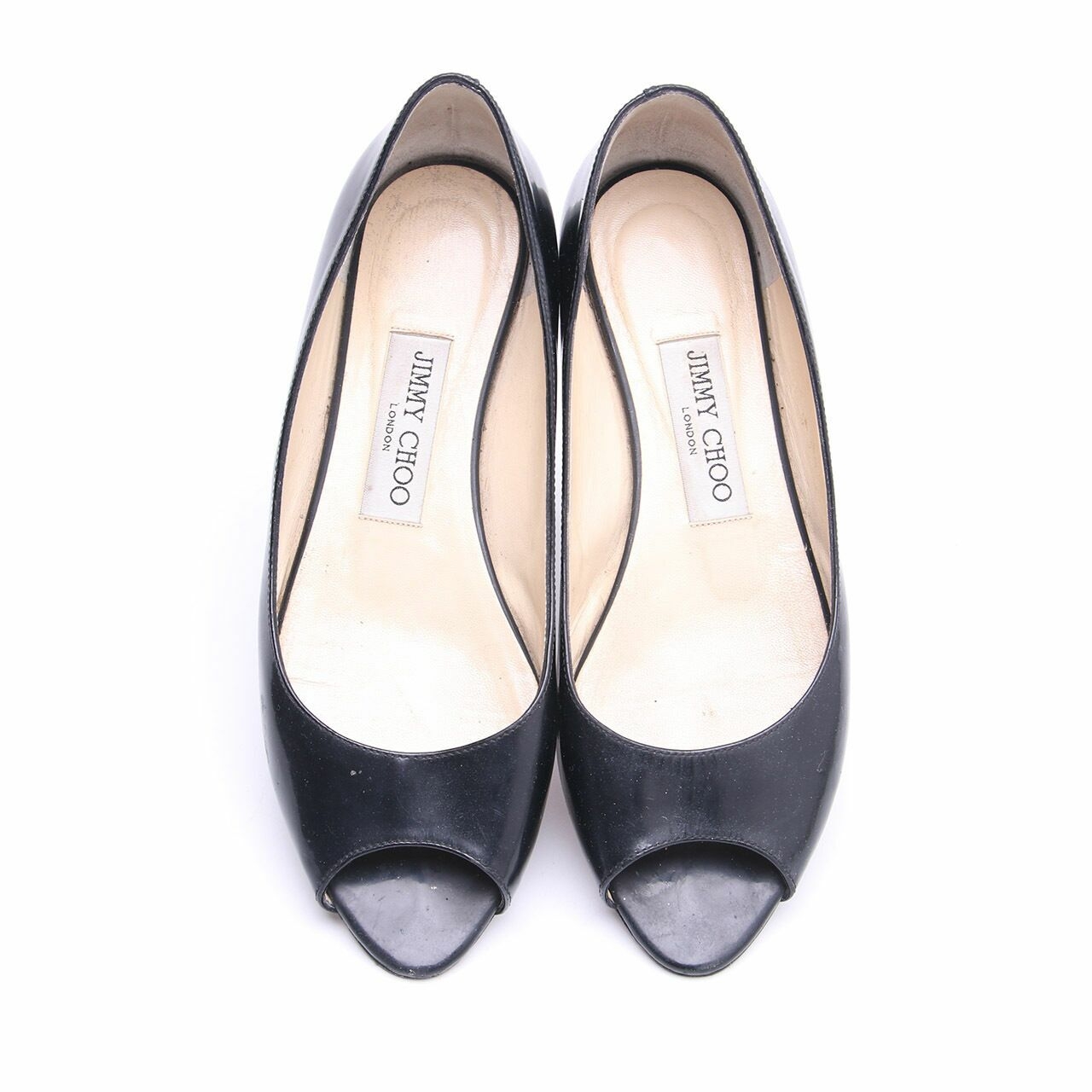 Jimmy Choo Black Open Toe Flats