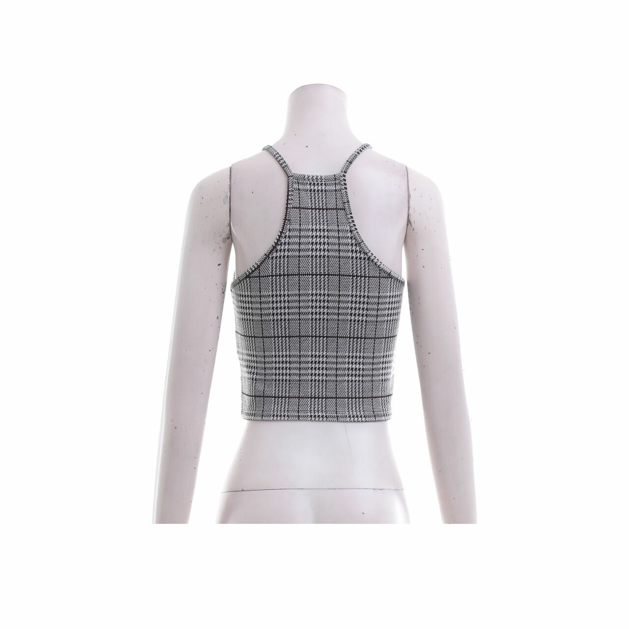 H&M Grey Houndstooth Cropped Sleeveless