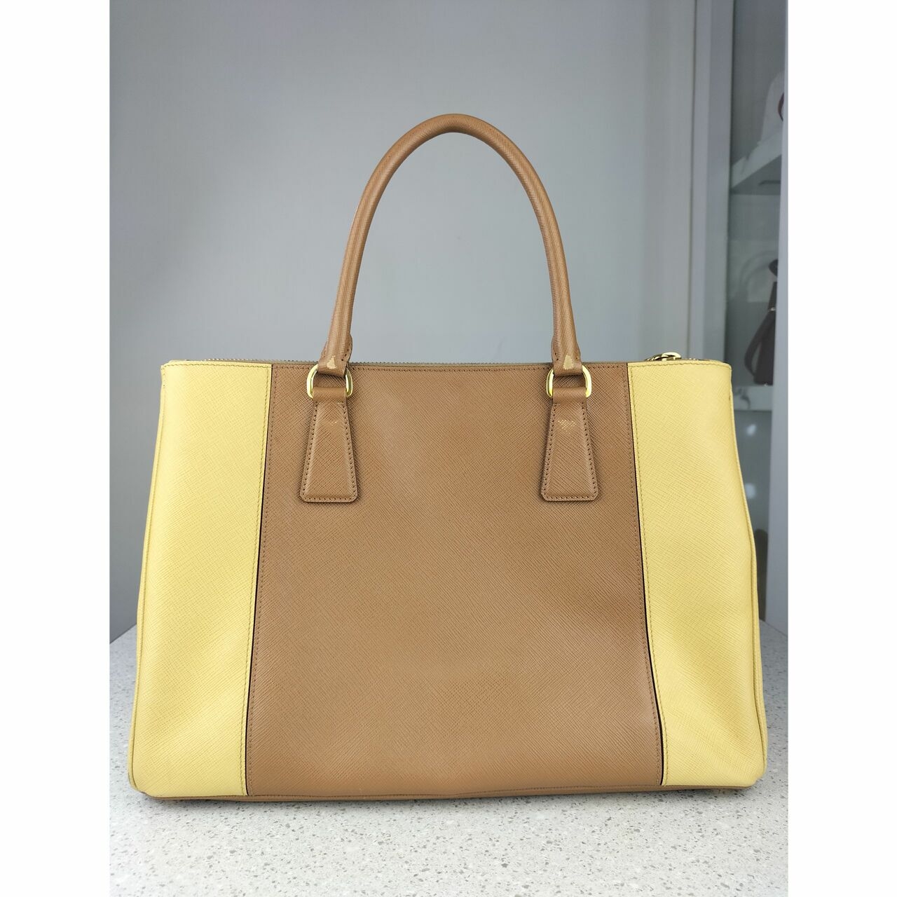 Prada Saffiano Lux Caramel+ Gine B2274C 2013 Sathel Bag