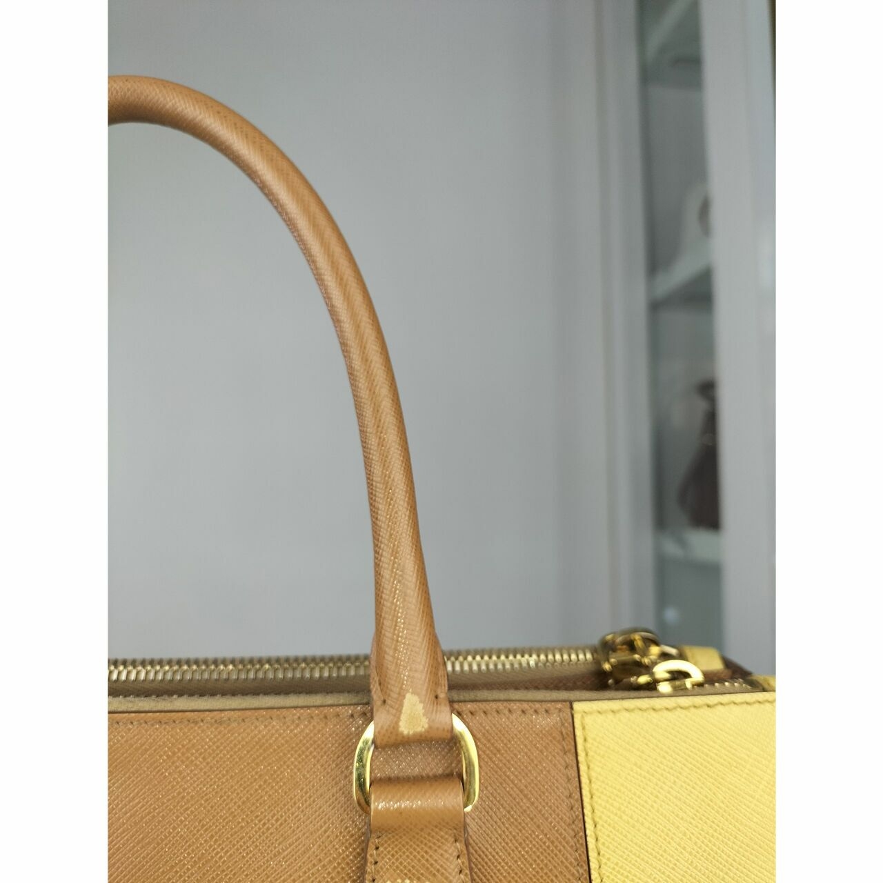 Prada Saffiano Lux Caramel+ Gine B2274C 2013 Sathel Bag