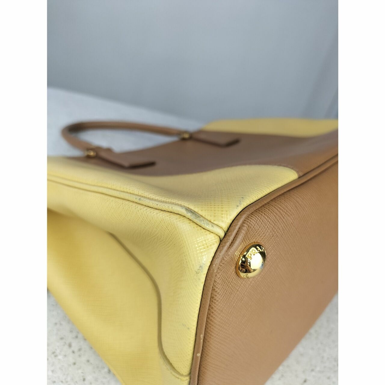 Prada Saffiano Lux Caramel+ Gine B2274C 2013 Sathel Bag