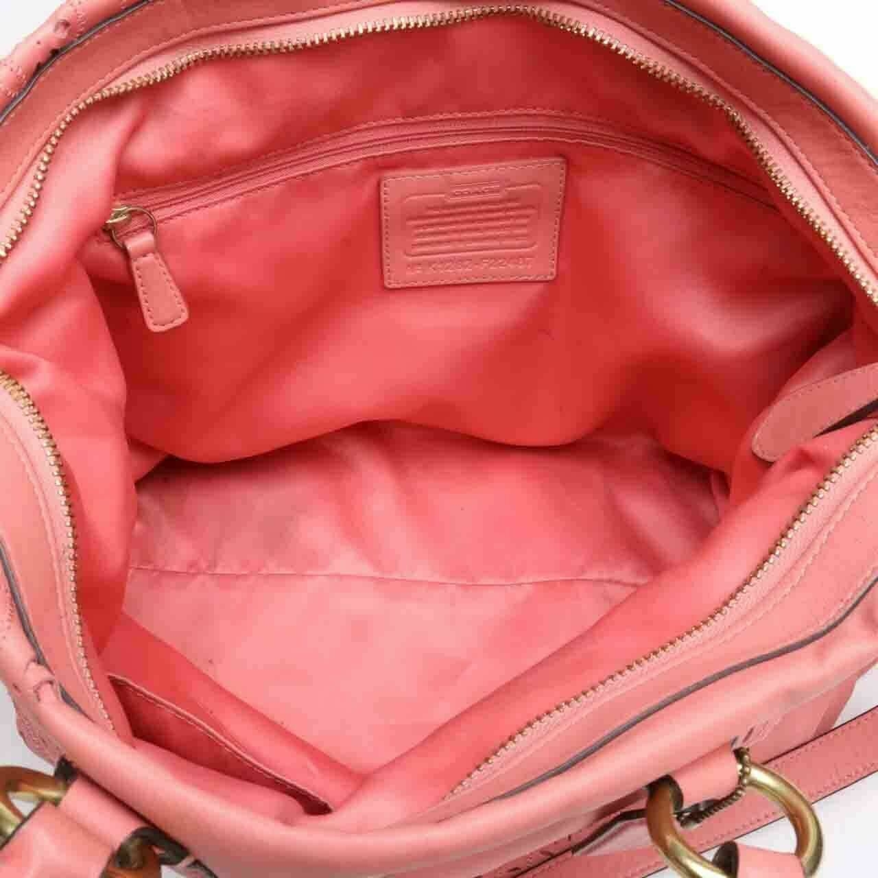 Coach Ashley Tossed Laser Cut Tote Bag Pink 