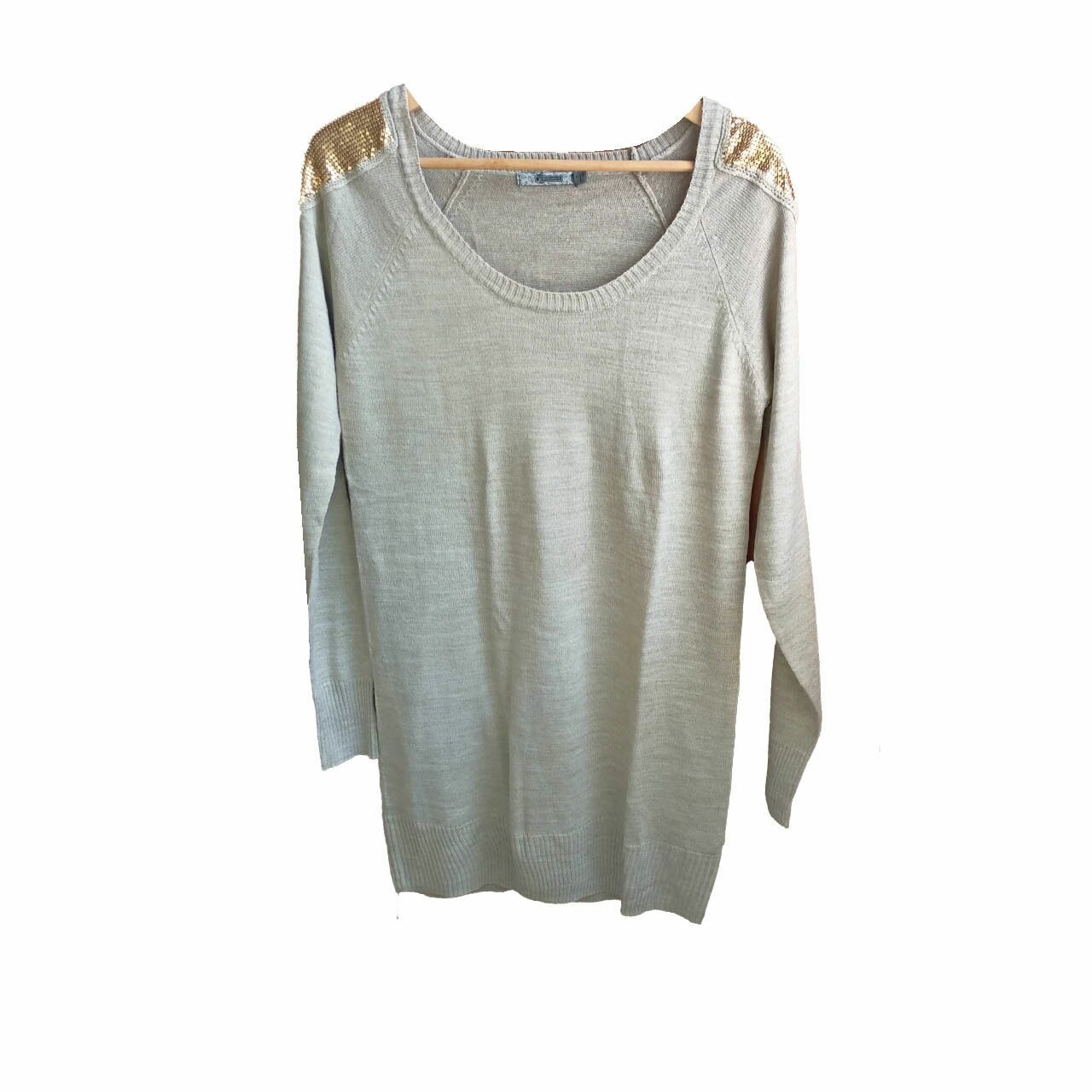 Stradivarius Gold & Grey Sweater