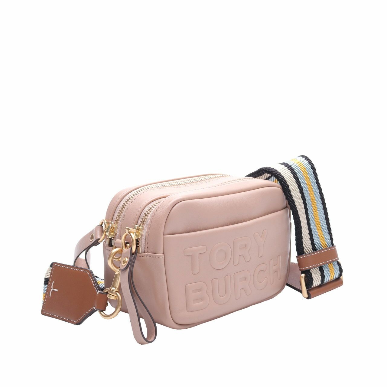 Tory Burch Mini Perry Double Zip Beige Sling Bag