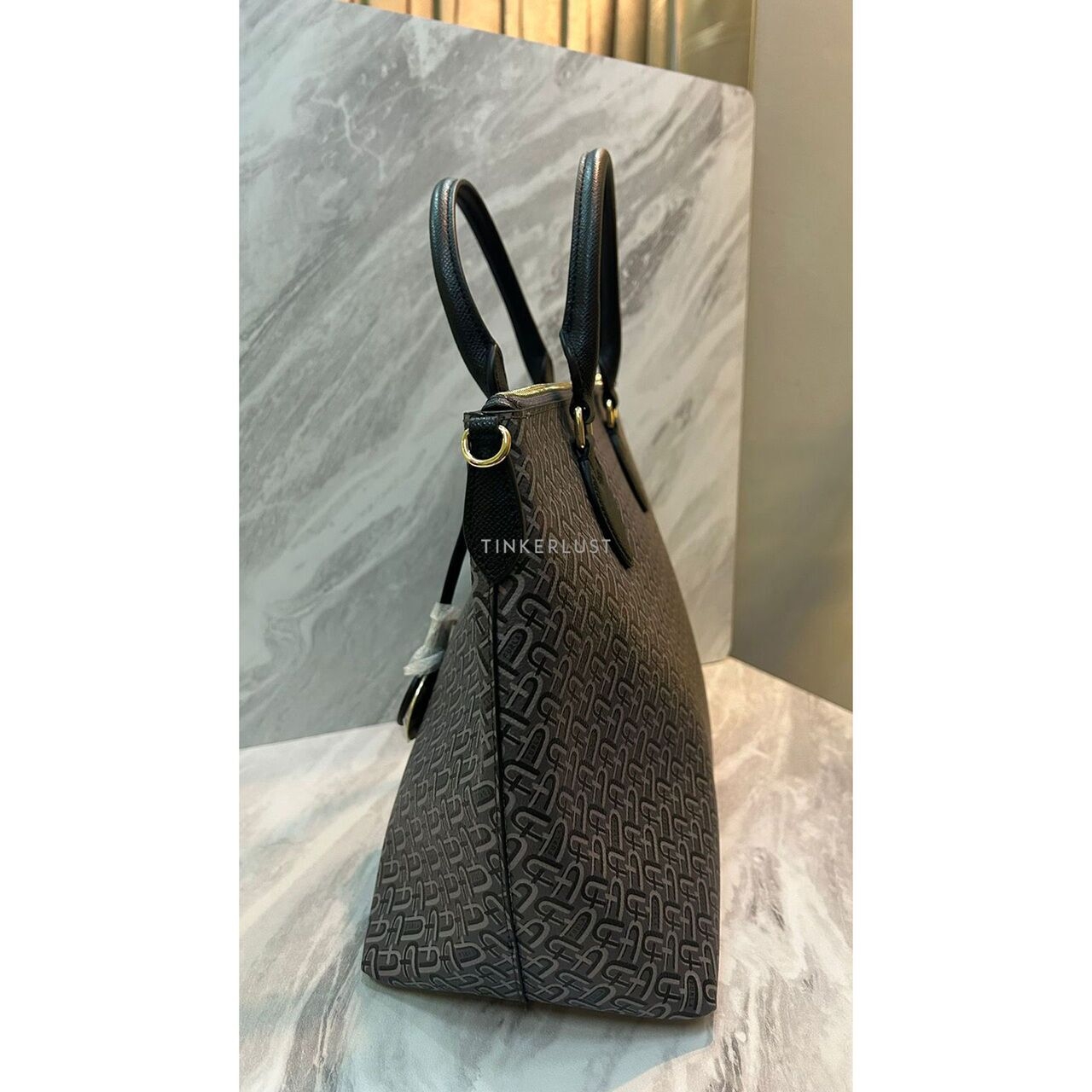 Furla Calipso Toni Asfalto Black & Grey Satchel