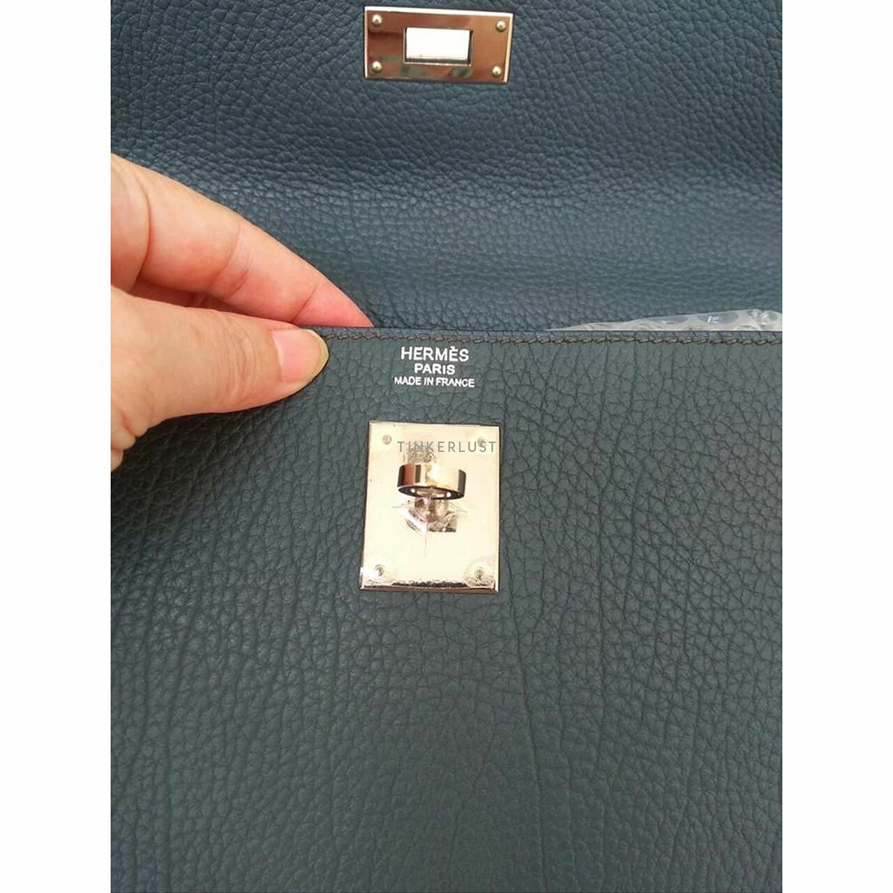 Hermes Kelly 32 Blue Orage Togo PHW R Satchel