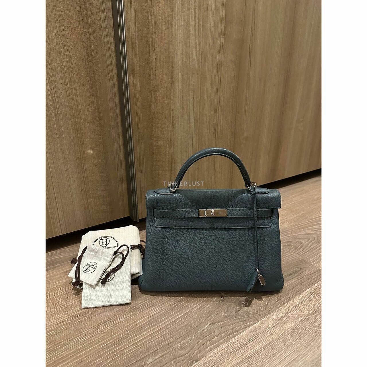 Hermes Kelly 32 Blue Orage Togo PHW R Satchel