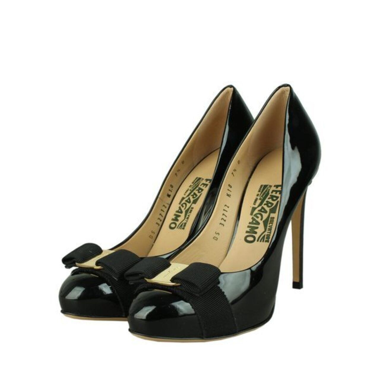 Salvatore Ferragamo Rilly Patent Leather Bow Pumps