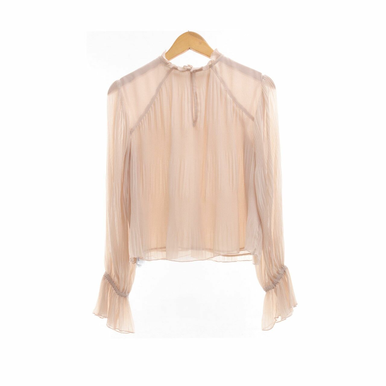 Zara Light Brown Pleated Blouse