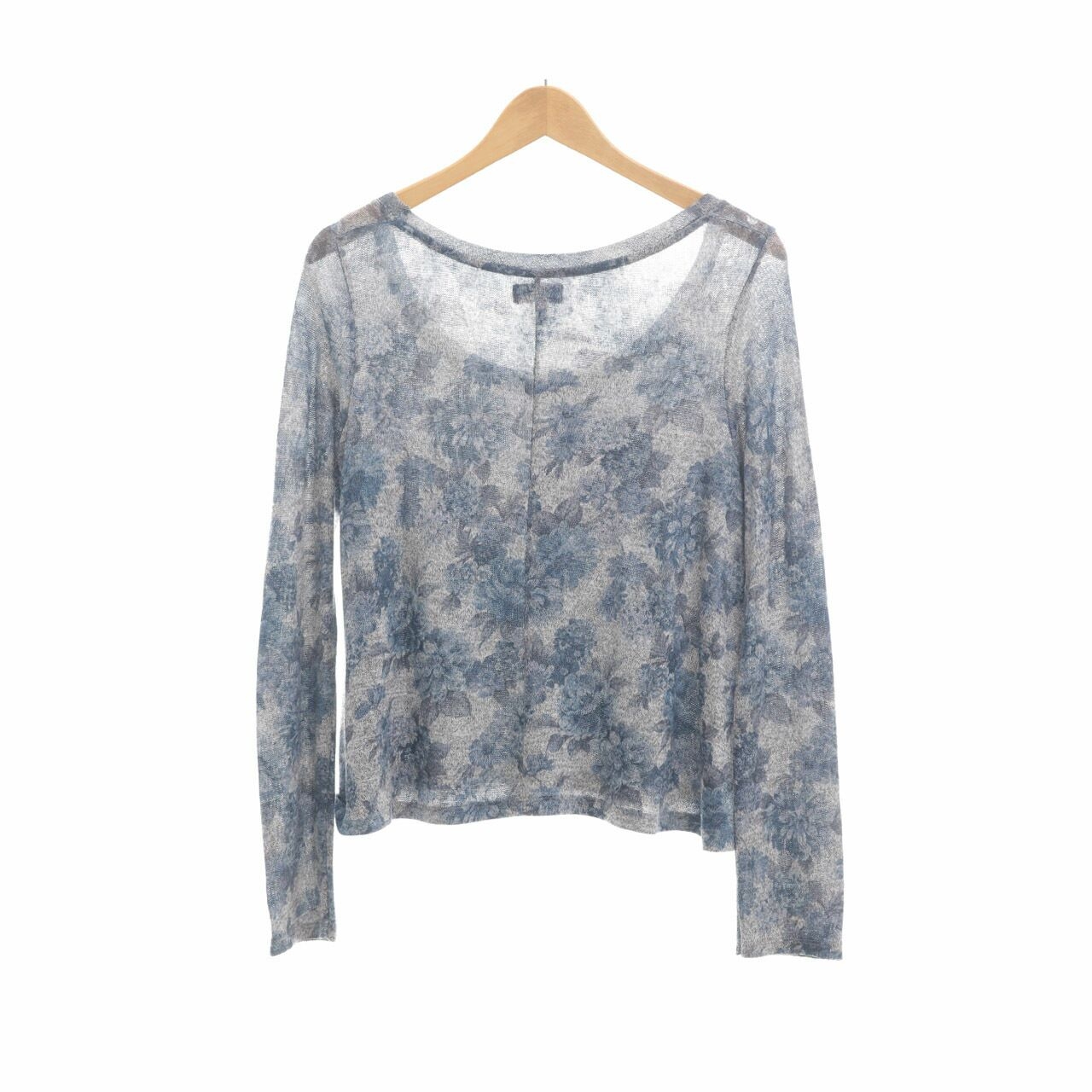 Bershka Grey Knit Floral Blouse