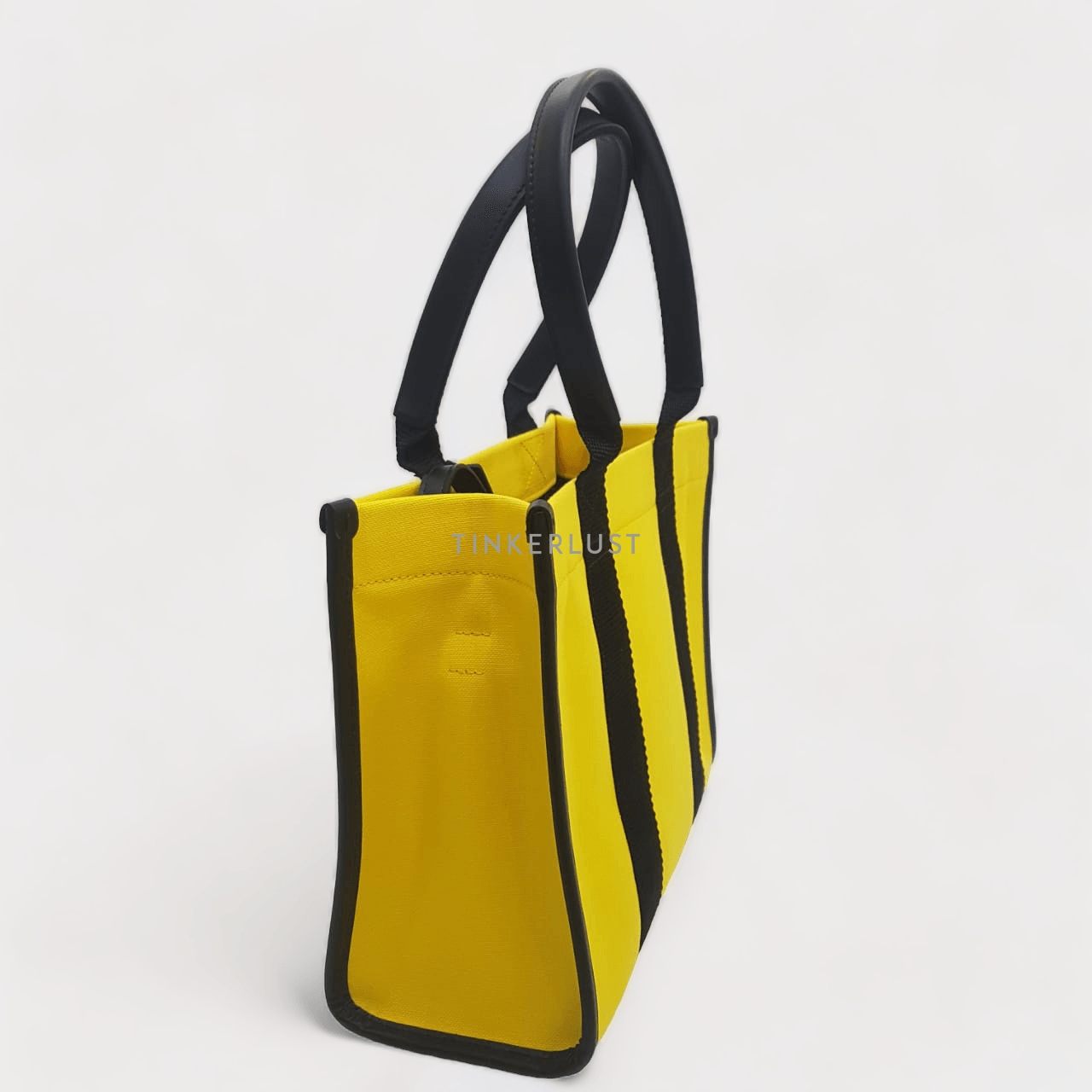 Balenciaga Tote Yellow & Black Canvas Satchel