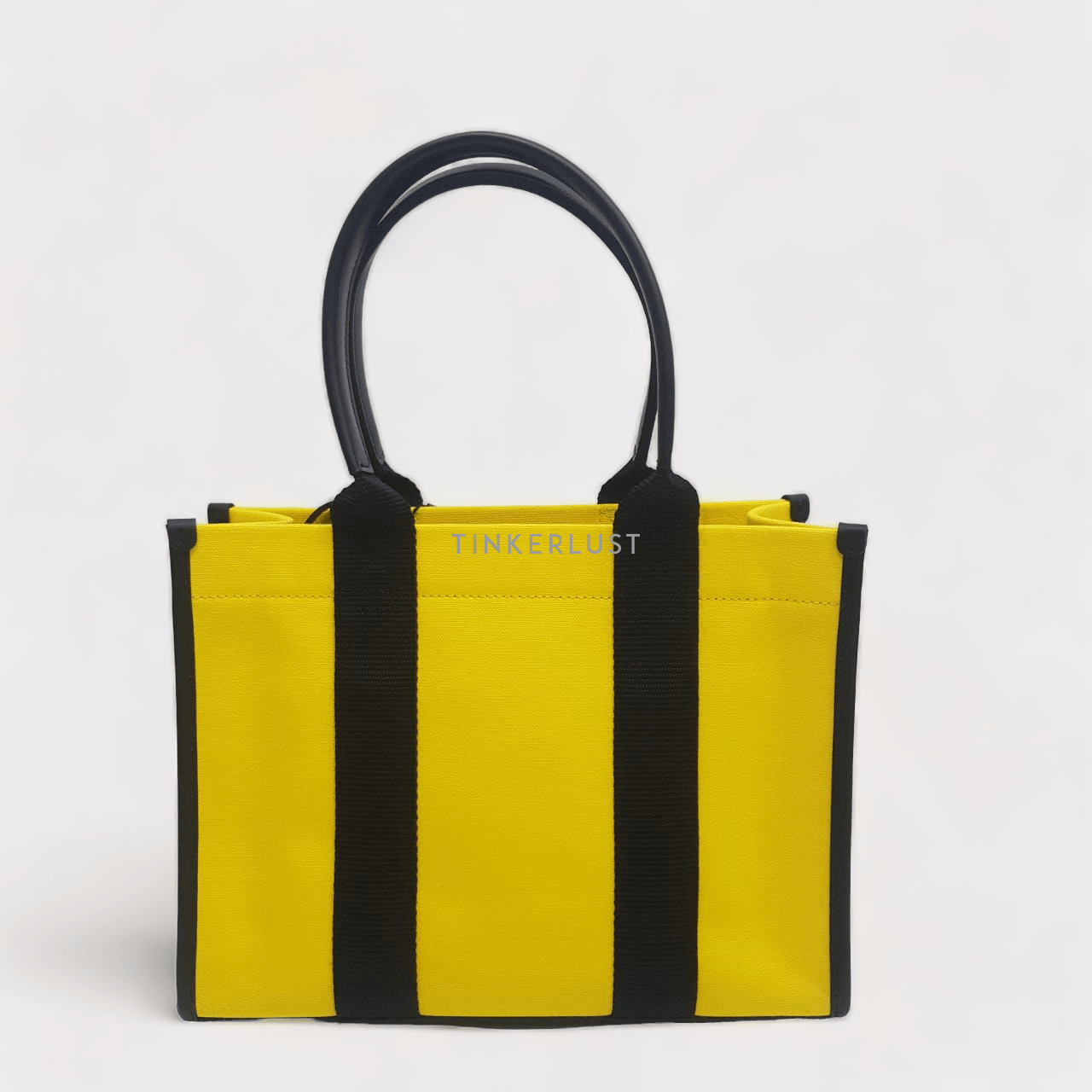 Balenciaga Tote Yellow & Black Canvas Satchel