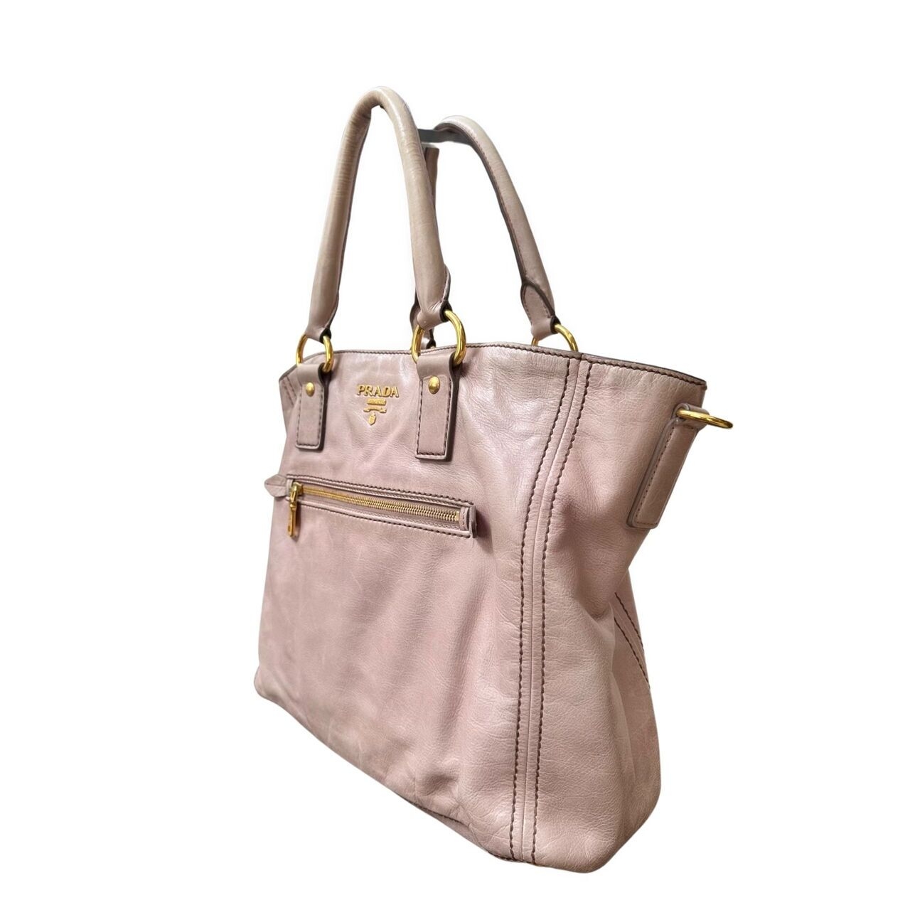 Prada Pink Pastel Leather Tote Bag