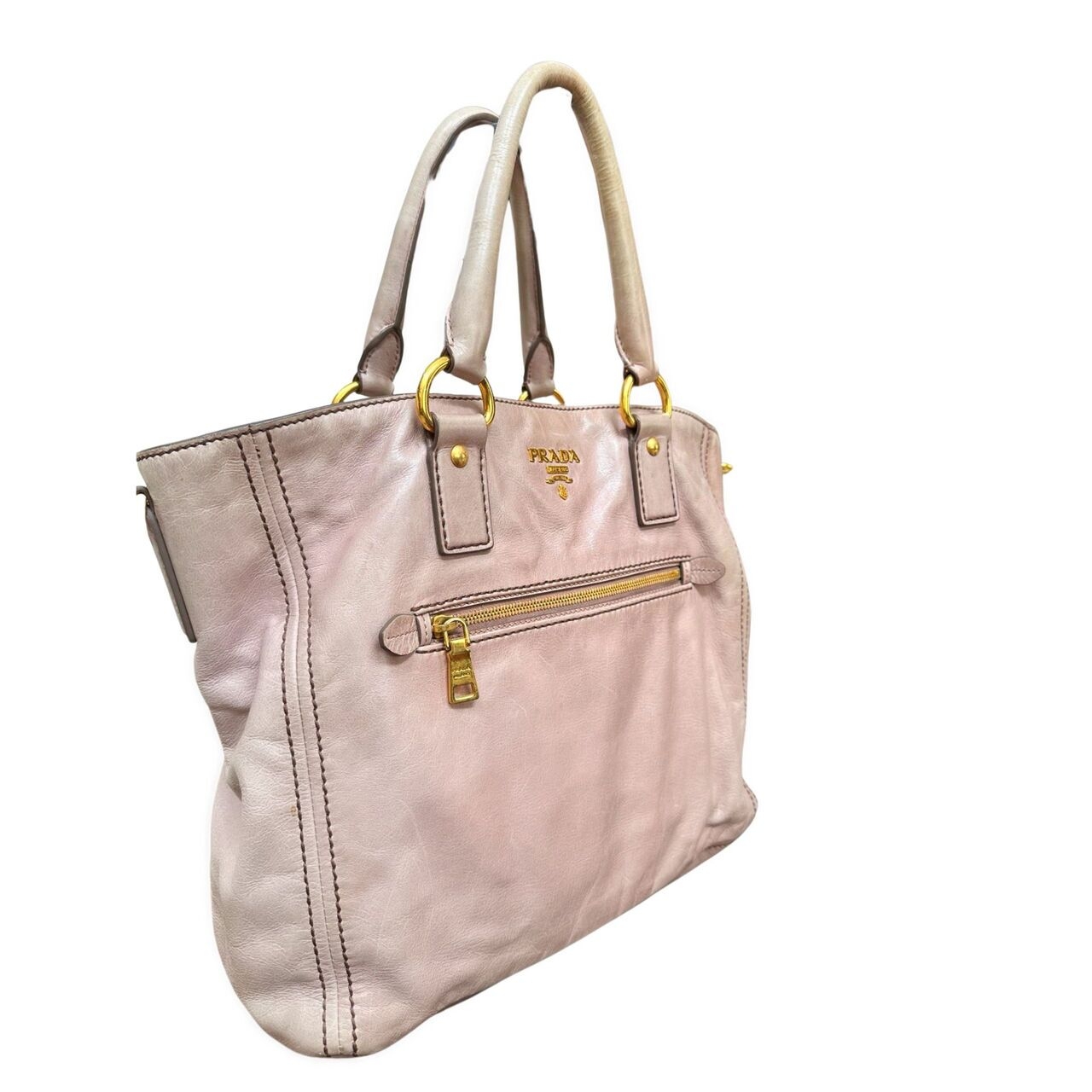 Prada Pink Pastel Leather Tote Bag