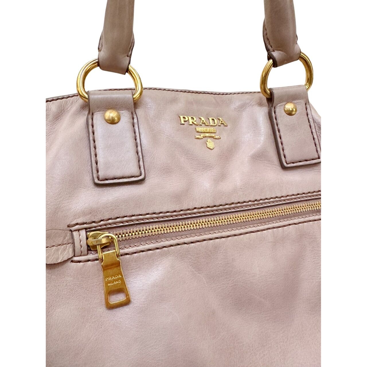 Prada Pink Pastel Leather Tote Bag