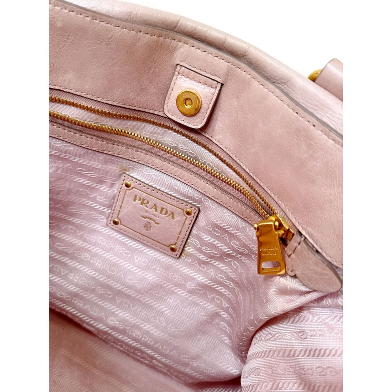 Prada Pink Pastel Leather Tote Bag