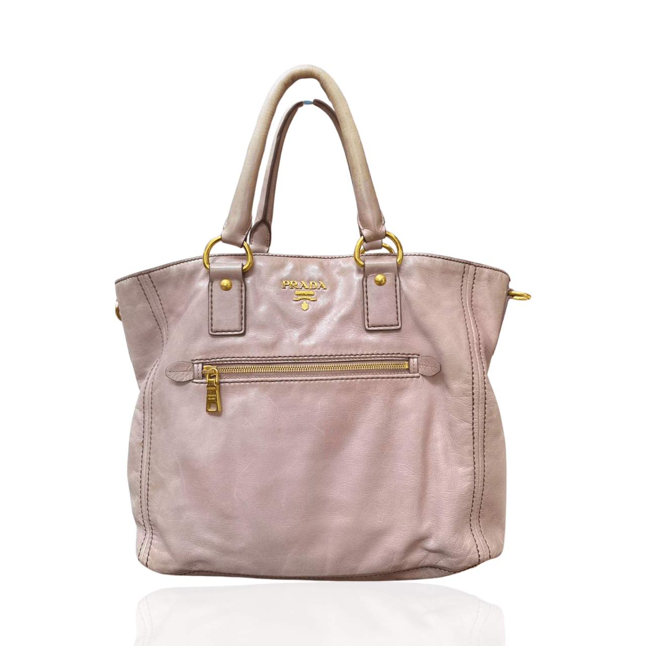 Prada Pink Pastel Leather Tote Bag