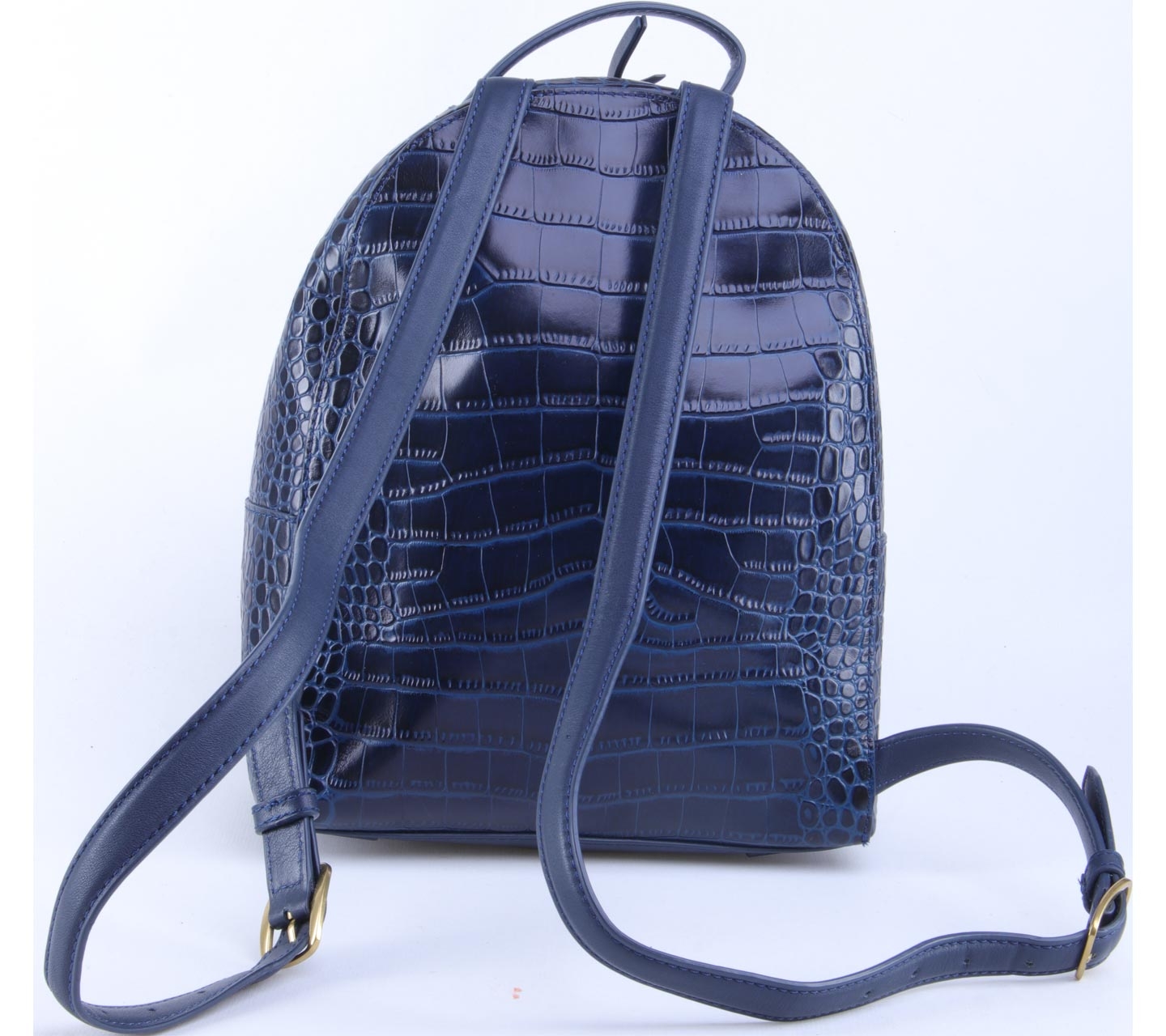 Tory Burch Navy Croc-Embossed Mini Backpack