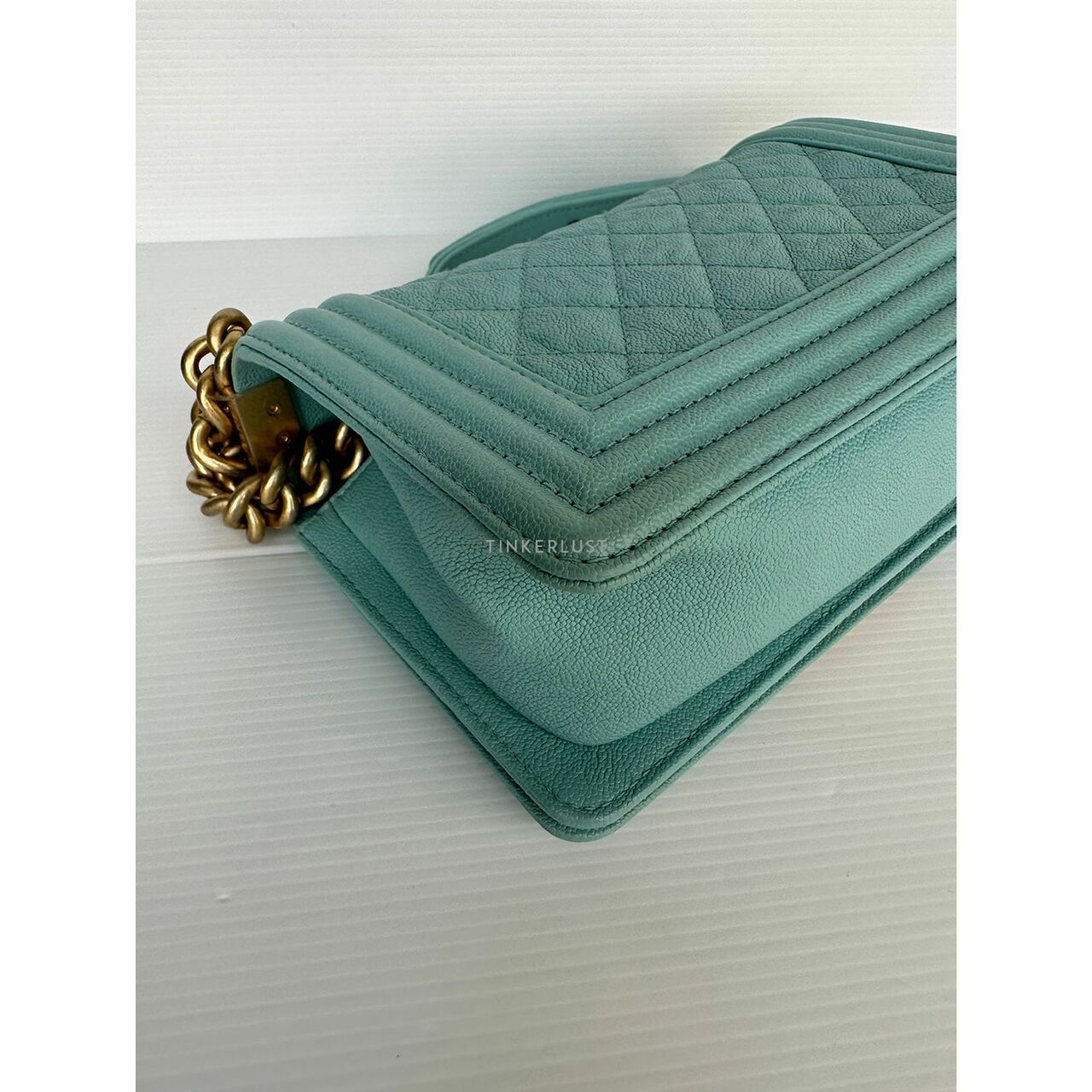 Chanel Boy Small Caviar Tiffany Blue GHW #27