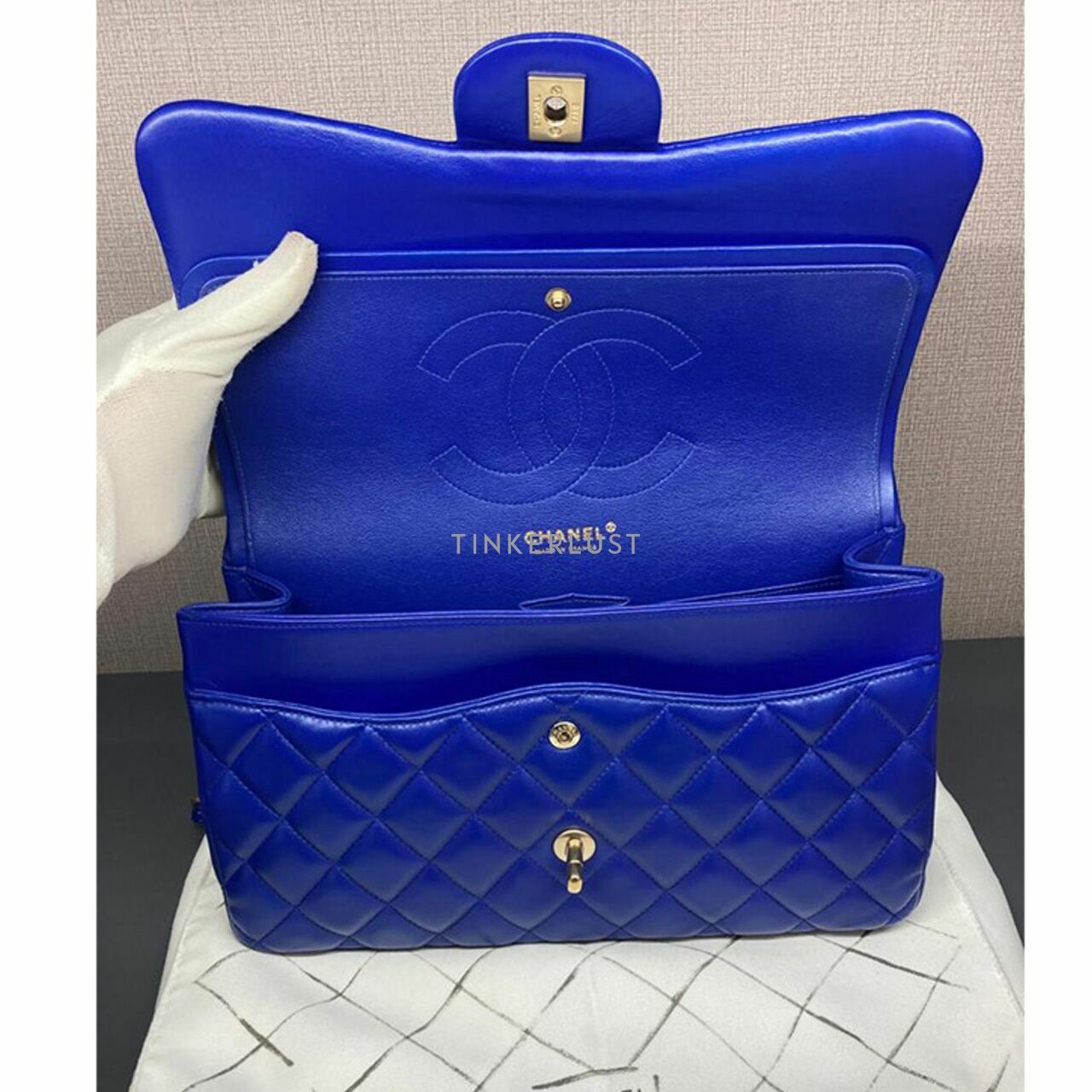 Chanel Classic Jumbo Lambskin Leather Blue Electric GHW #18