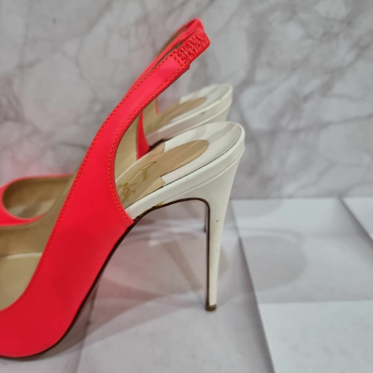 Christian Louboutin Chaussures Femme Pink & White Heels