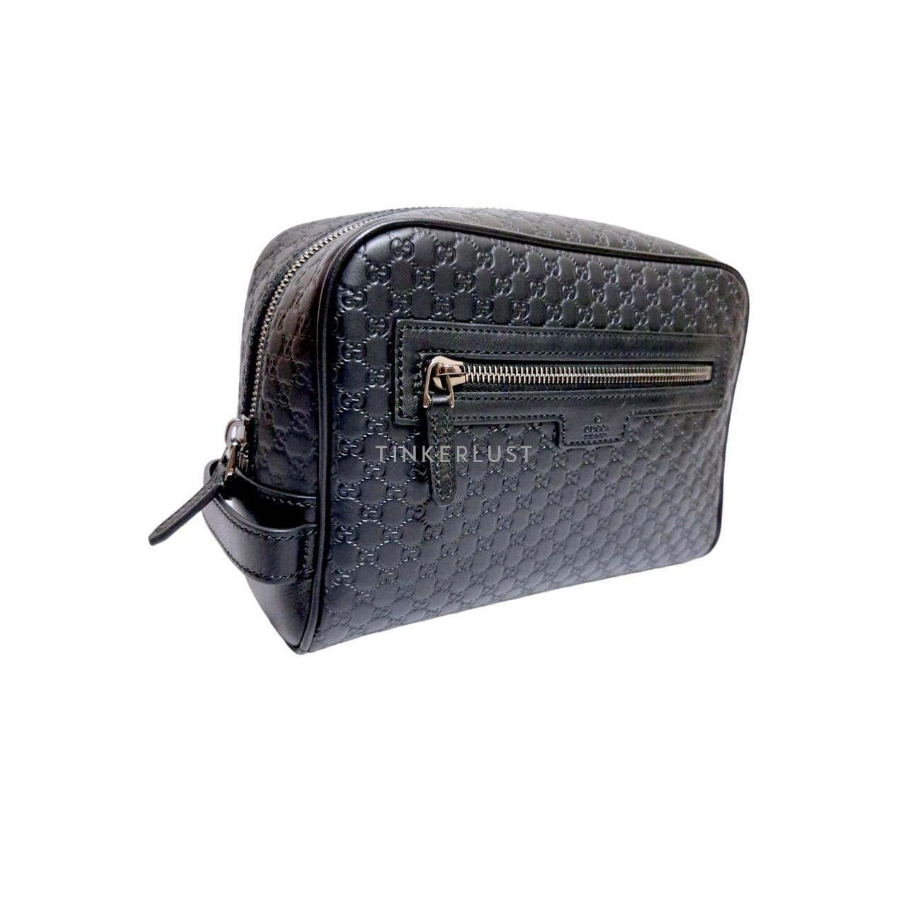 Gucci GG Guccissima Black Leather Pouch