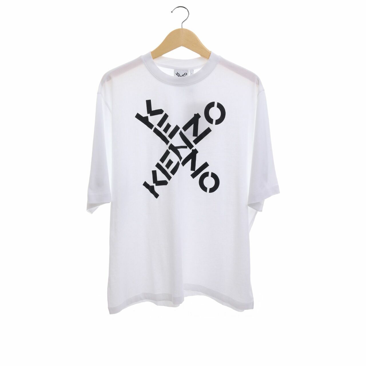 Kenzo X Logo Tshirt In White sz L