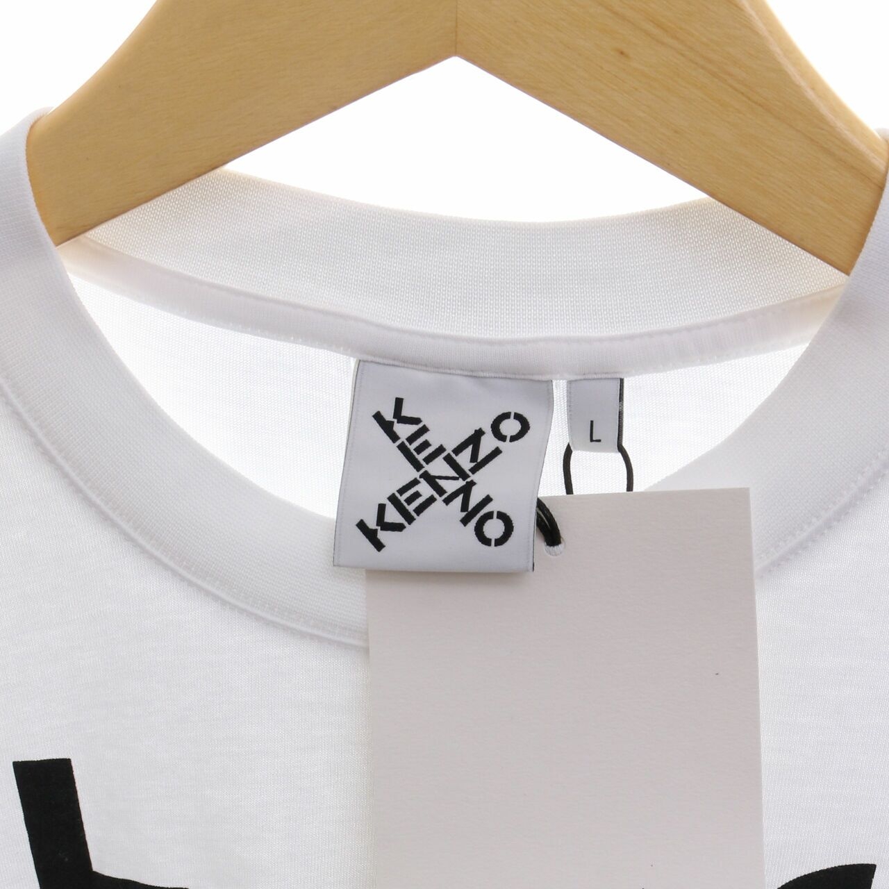 Kenzo X Logo Tshirt In White sz L