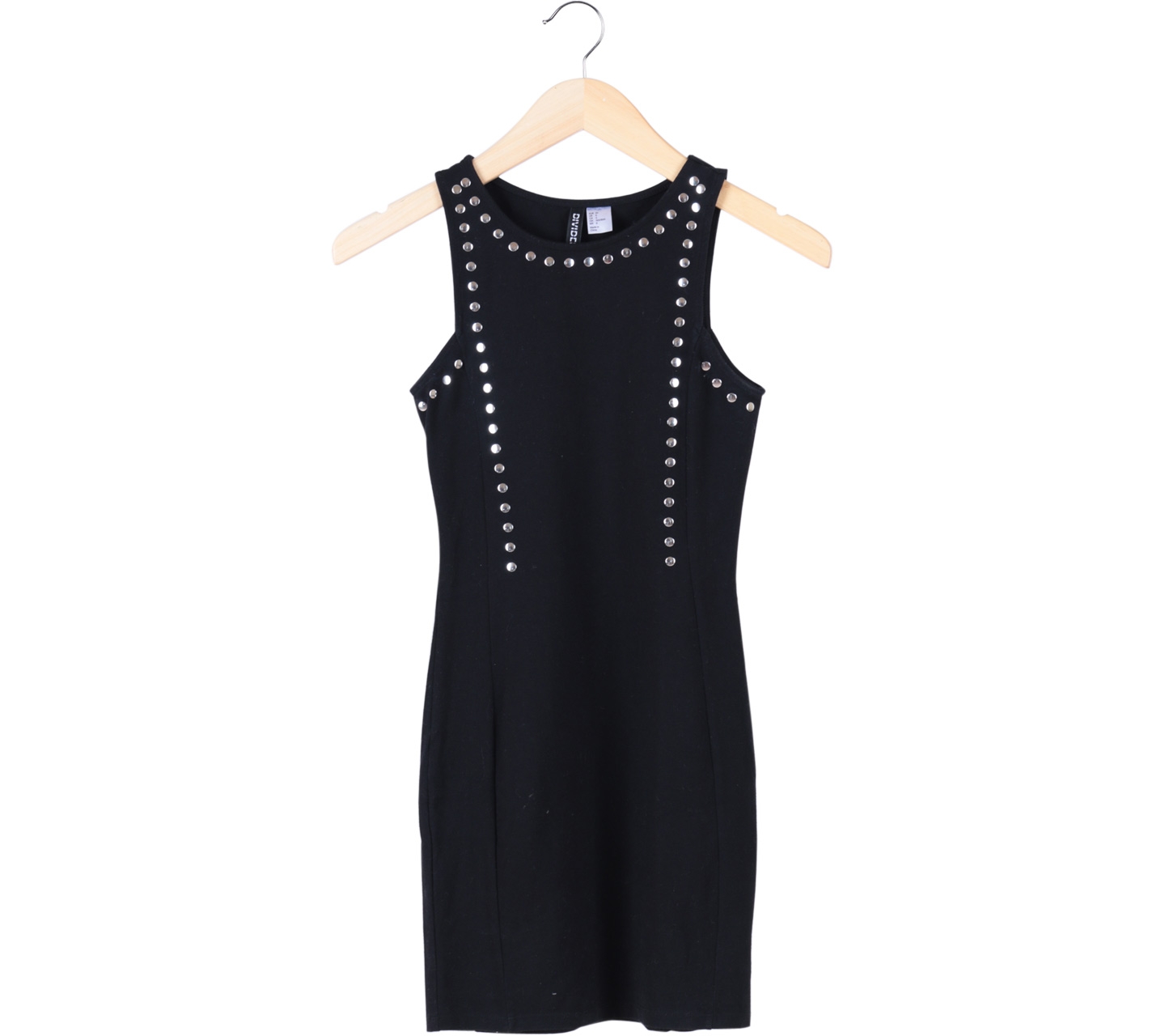 Divided Black Studded Mini Dress