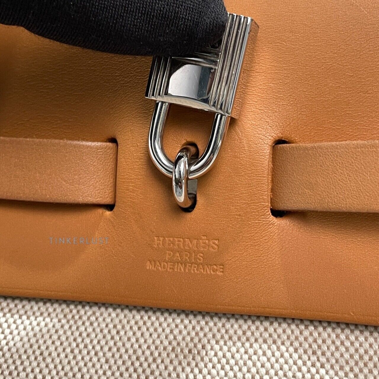 Hermes Herbag 30 PM 2 in 1 Toile Vache Calfskin Natural #G Square PHW Backpack