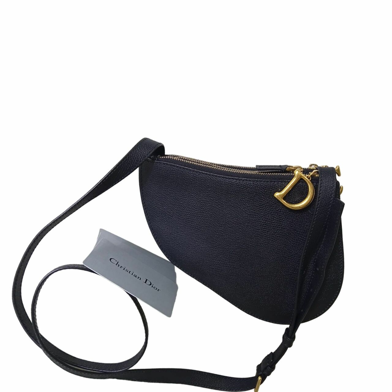 Christian Dior Saddle Triple Compartment Black Crossbody