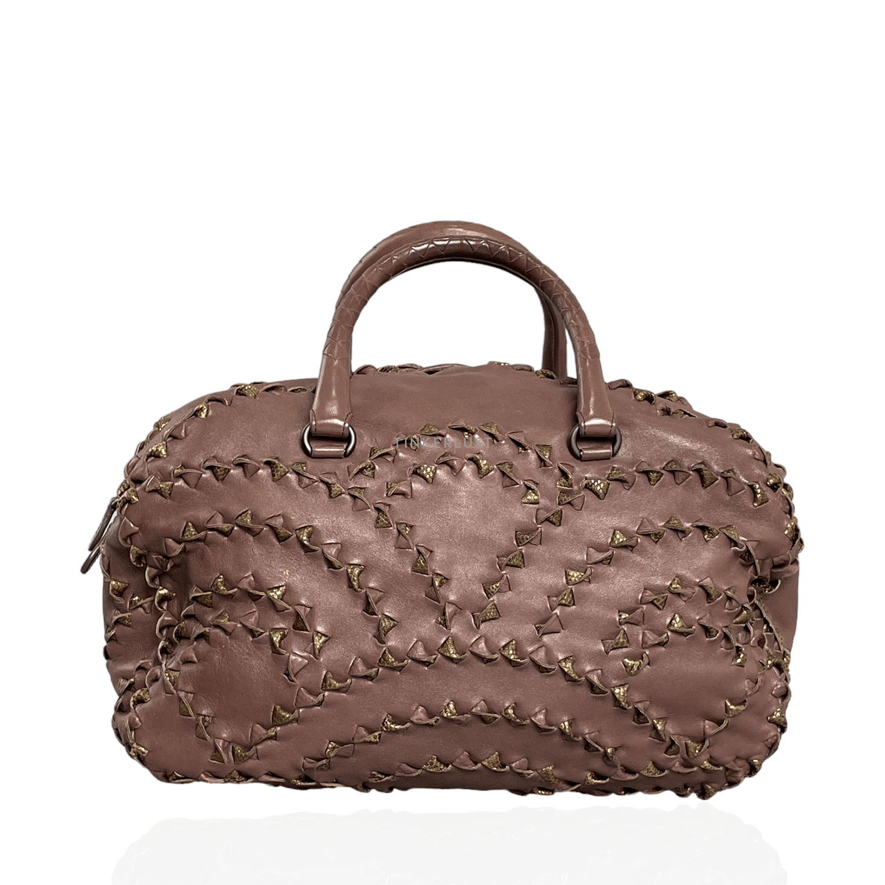 Bottega Veneta San Marco Bowling with Intrecciato Leather Handbag