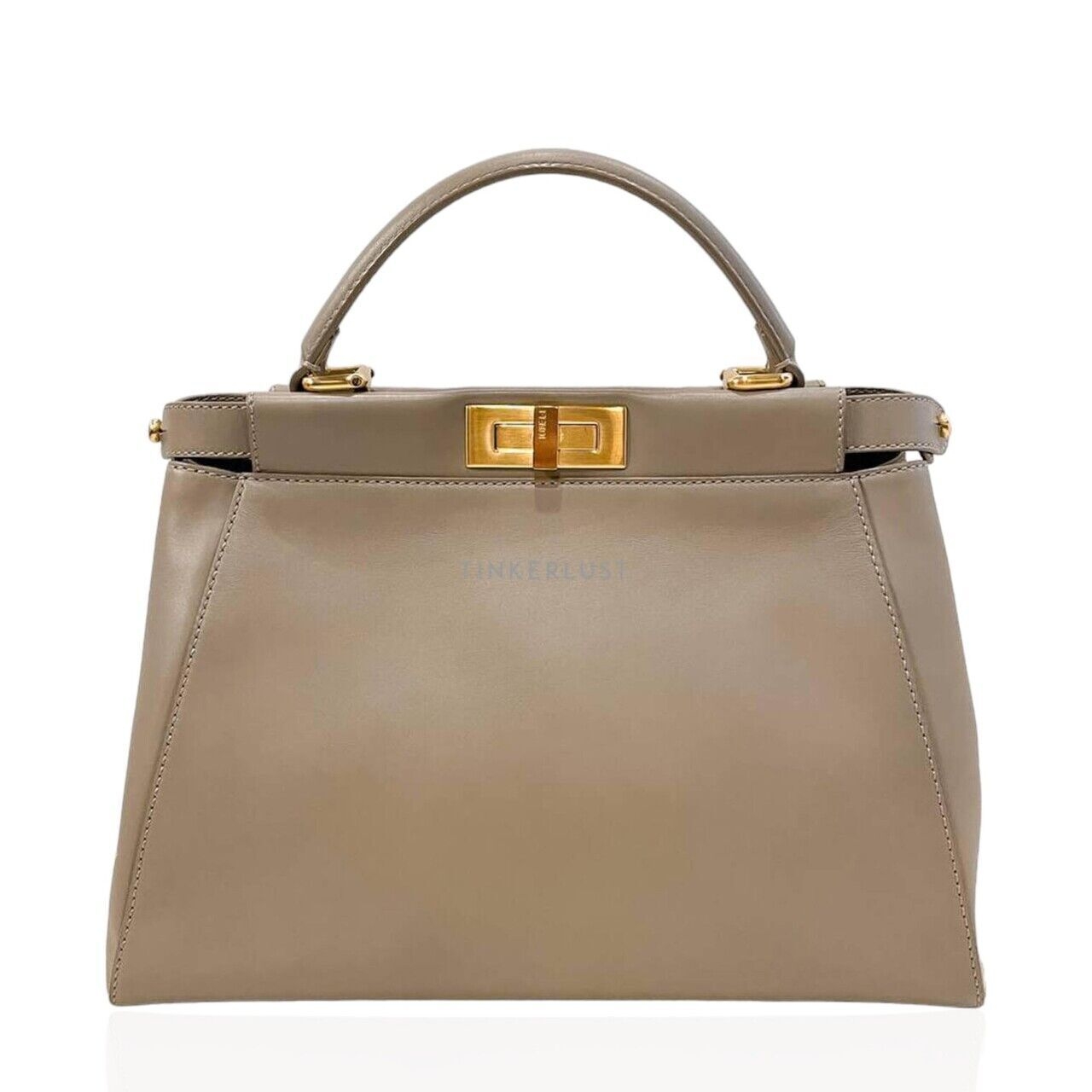 Fendi Peekaboo Regular Taupe Satchel