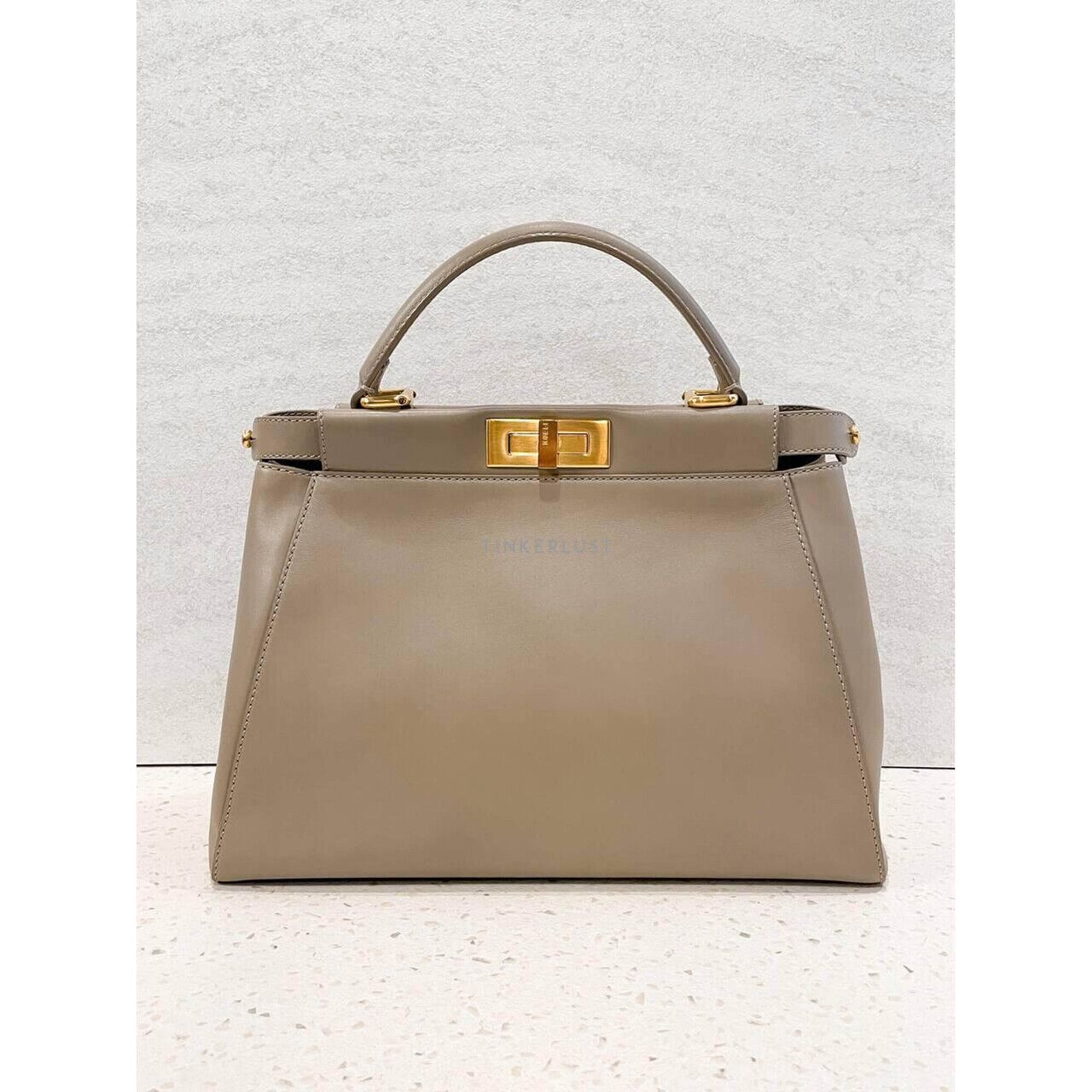 Fendi Peekaboo Regular Taupe Satchel