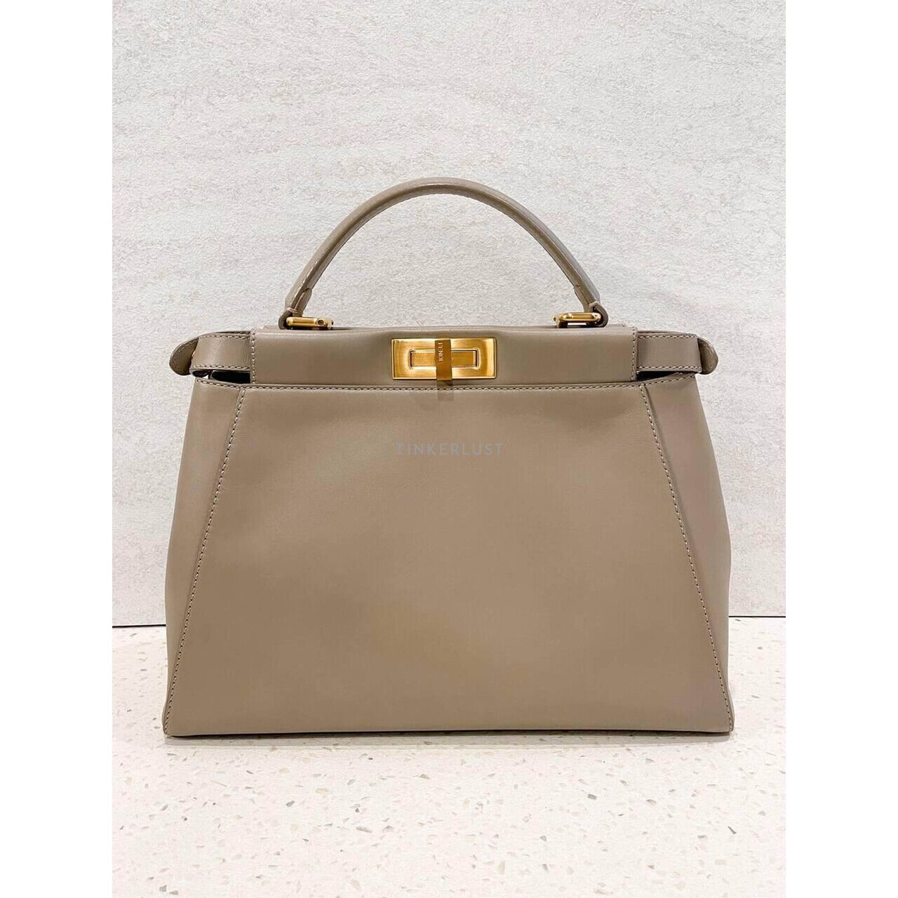 Fendi Peekaboo Regular Taupe Satchel