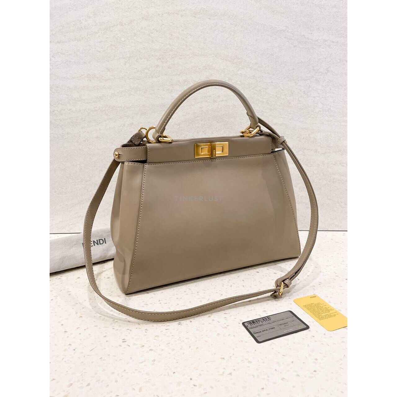 Fendi Peekaboo Regular Taupe Satchel