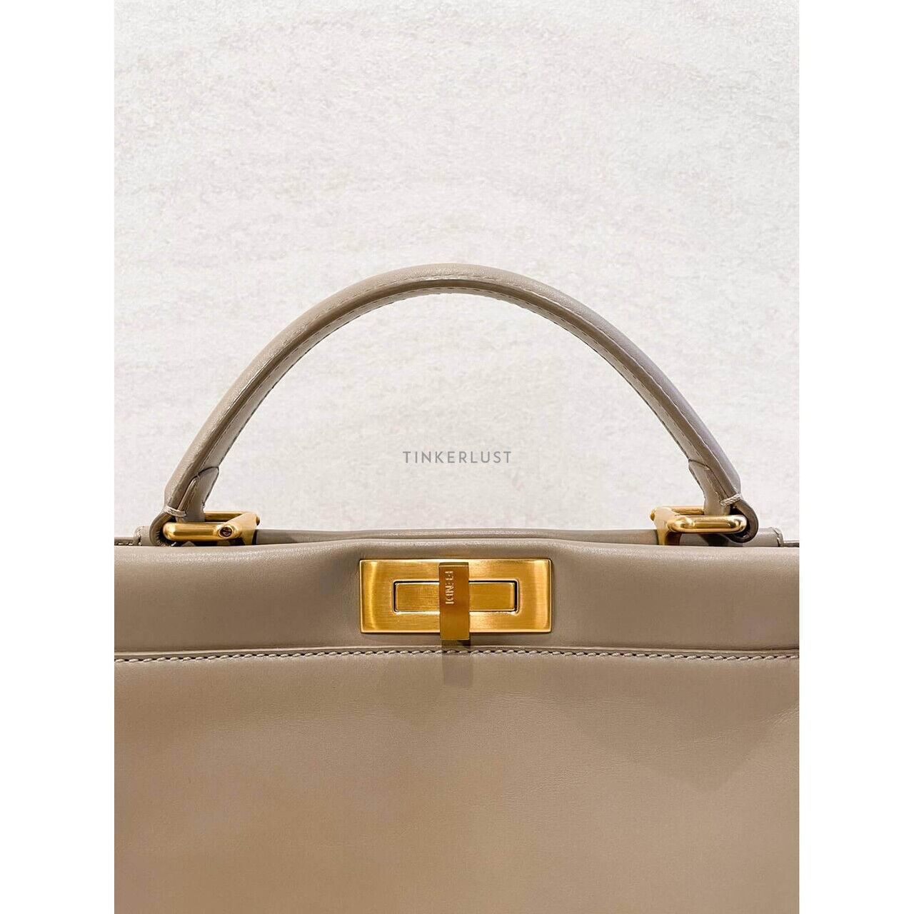 Fendi Peekaboo Regular Taupe Satchel