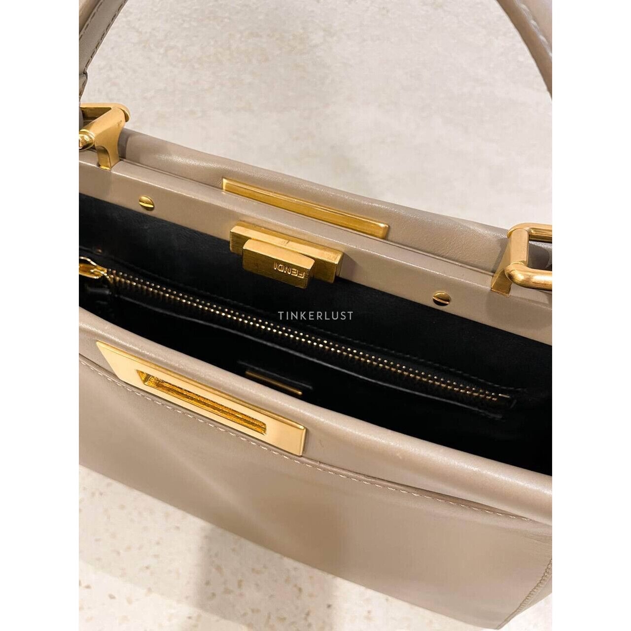 Fendi Peekaboo Regular Taupe Satchel