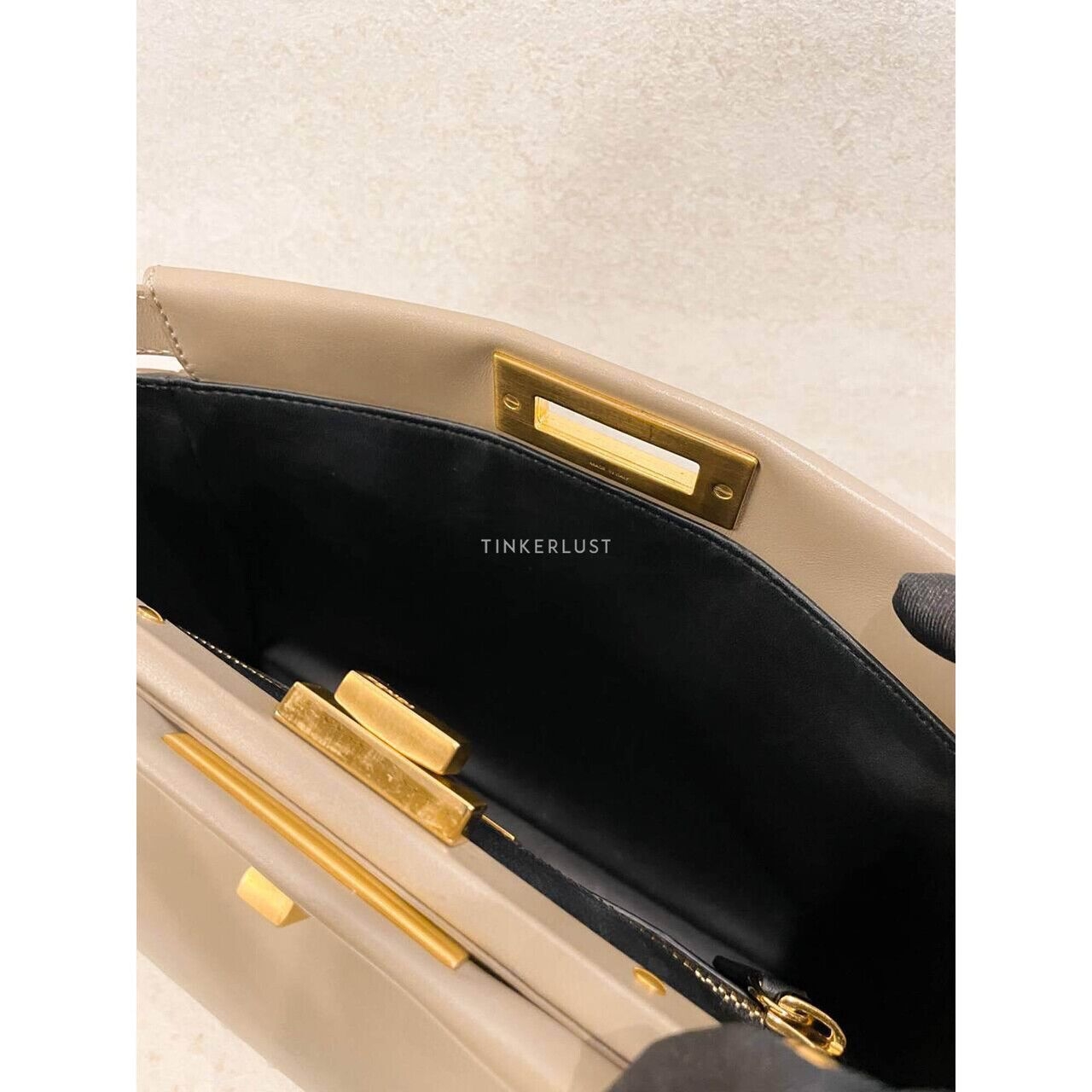 Fendi Peekaboo Regular Taupe Satchel