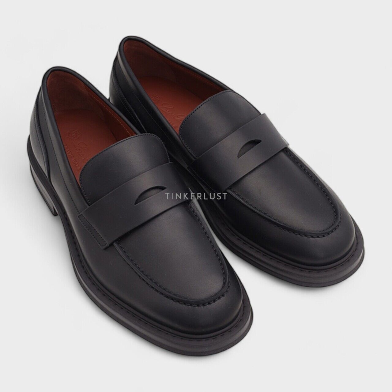 Loro Piana Men Travis Black Calfskin Loafers