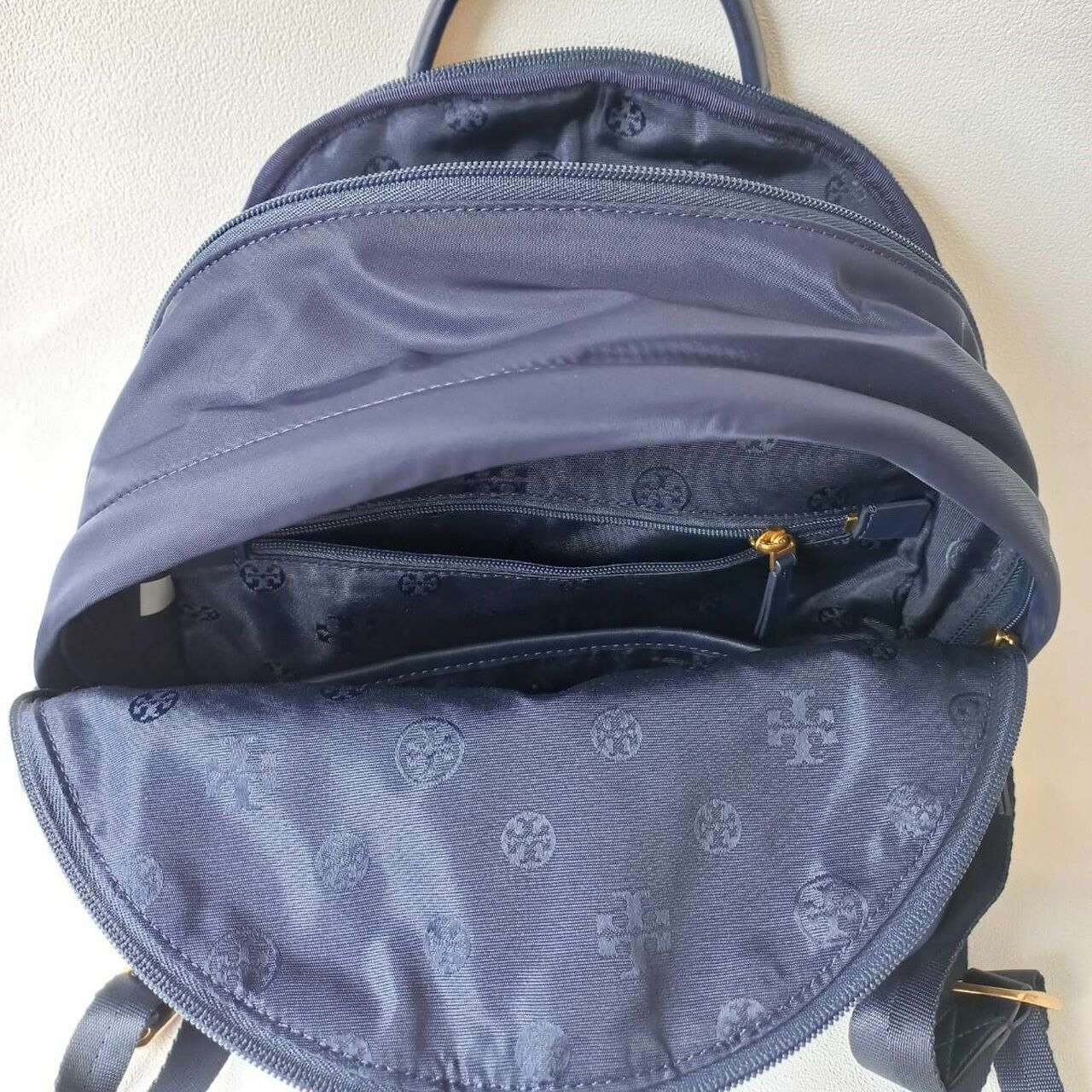 Tory Burch Ella Nylon Backpack Navy