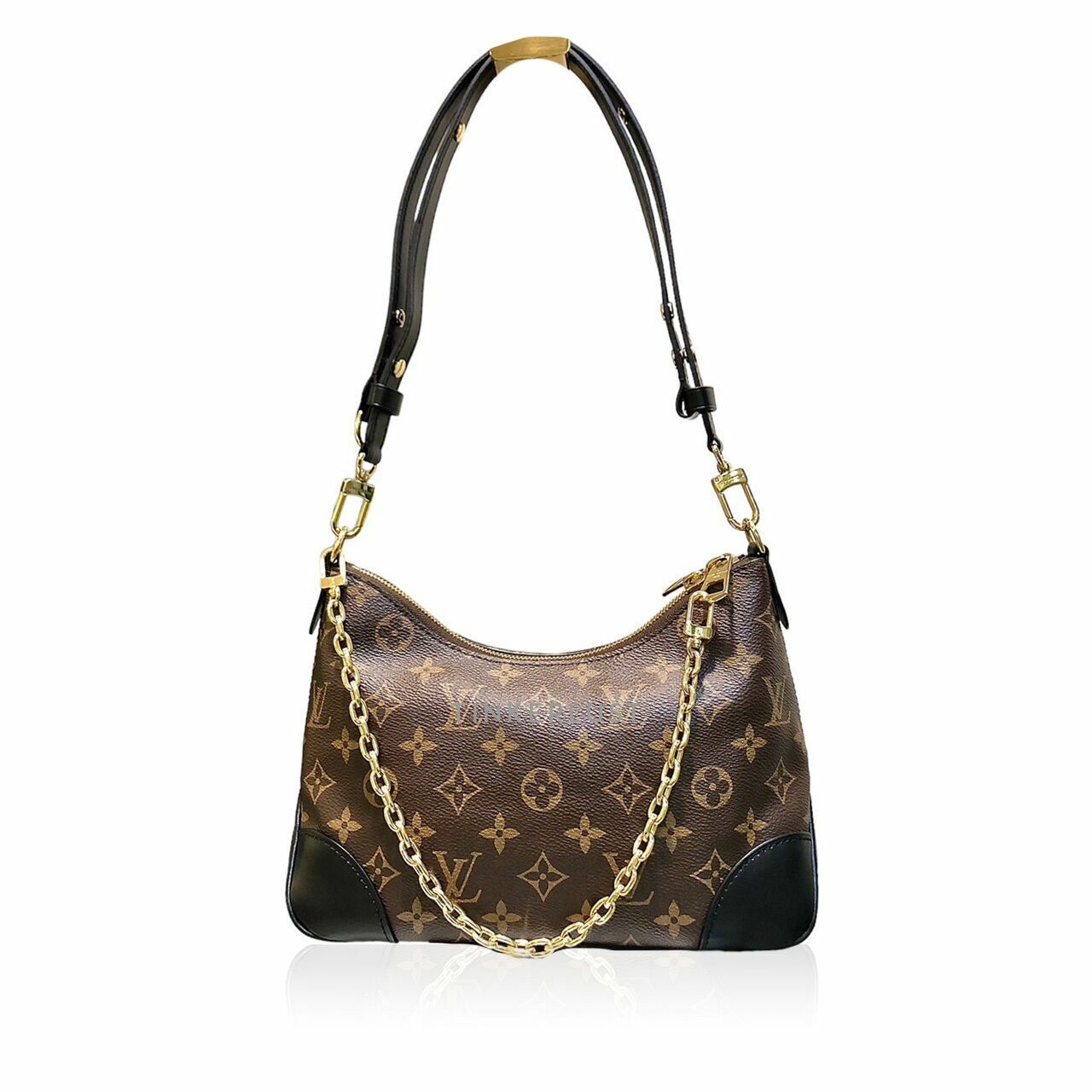 Louis Vuitton Boulogne NM Noir Monogram Chip GHW Shoulder Bag