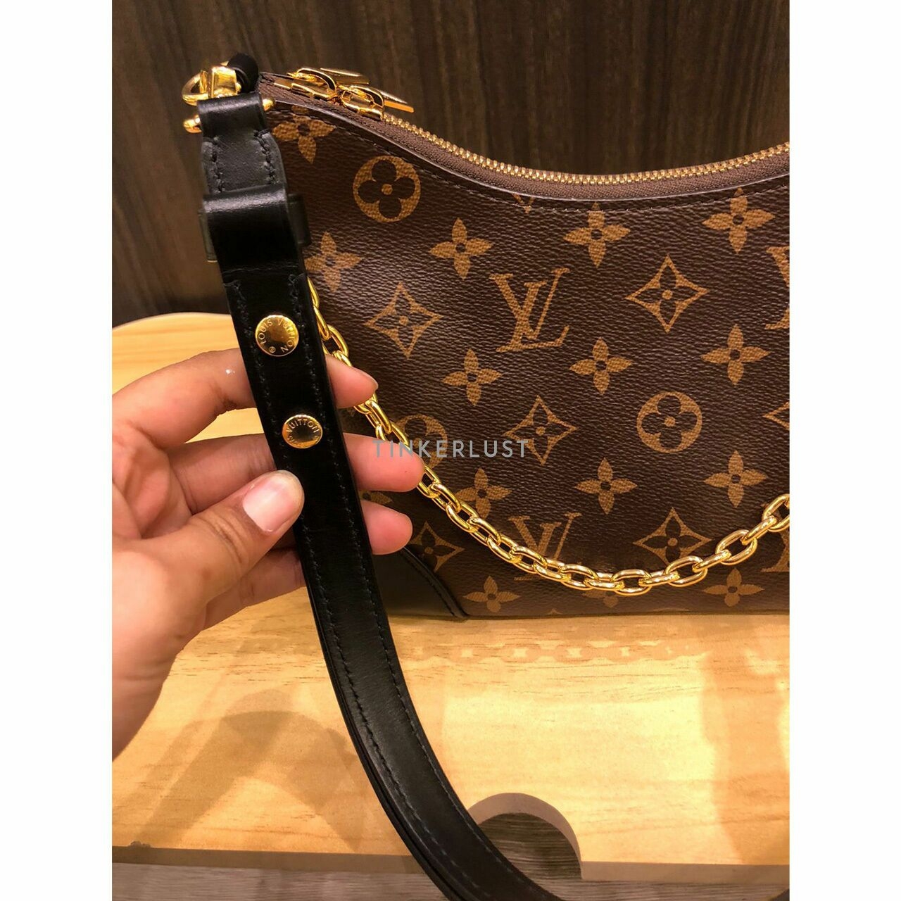 Louis Vuitton Boulogne NM Noir Monogram Chip GHW Shoulder Bag