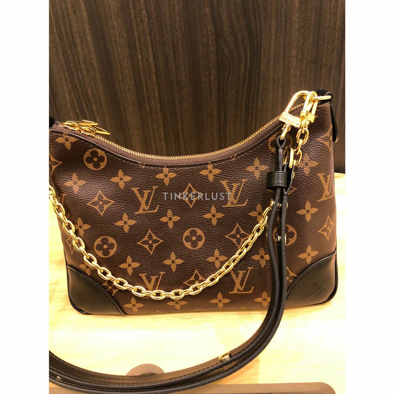 Louis Vuitton Boulogne NM Noir Monogram Chip GHW Shoulder Bag