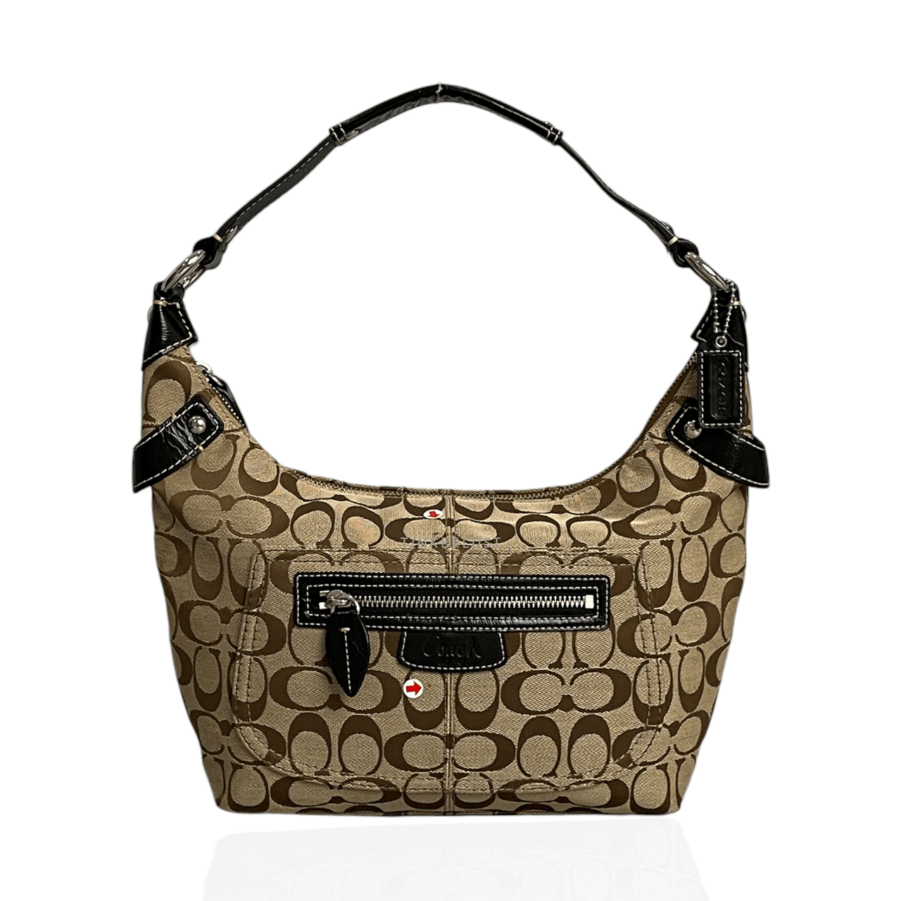 Coach Brown Canvas Monogram Hobo Bag