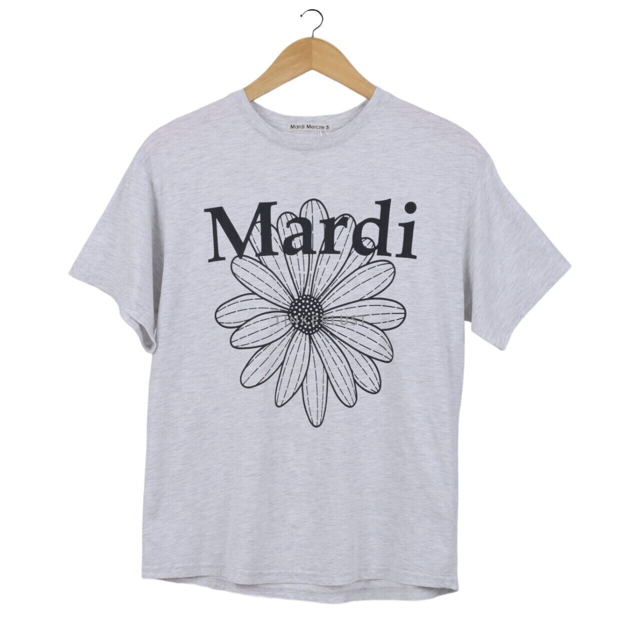 Mardi Mercredi Flower Logo Light Grey Cotton T-Shirt