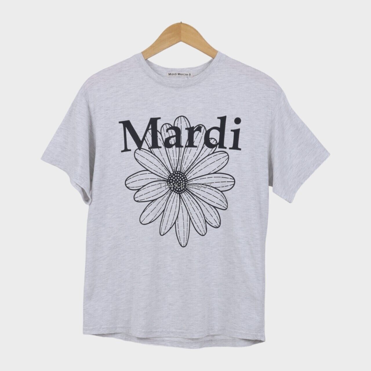 Mardi Mercredi Flower Logo Light Grey Cotton T-Shirt