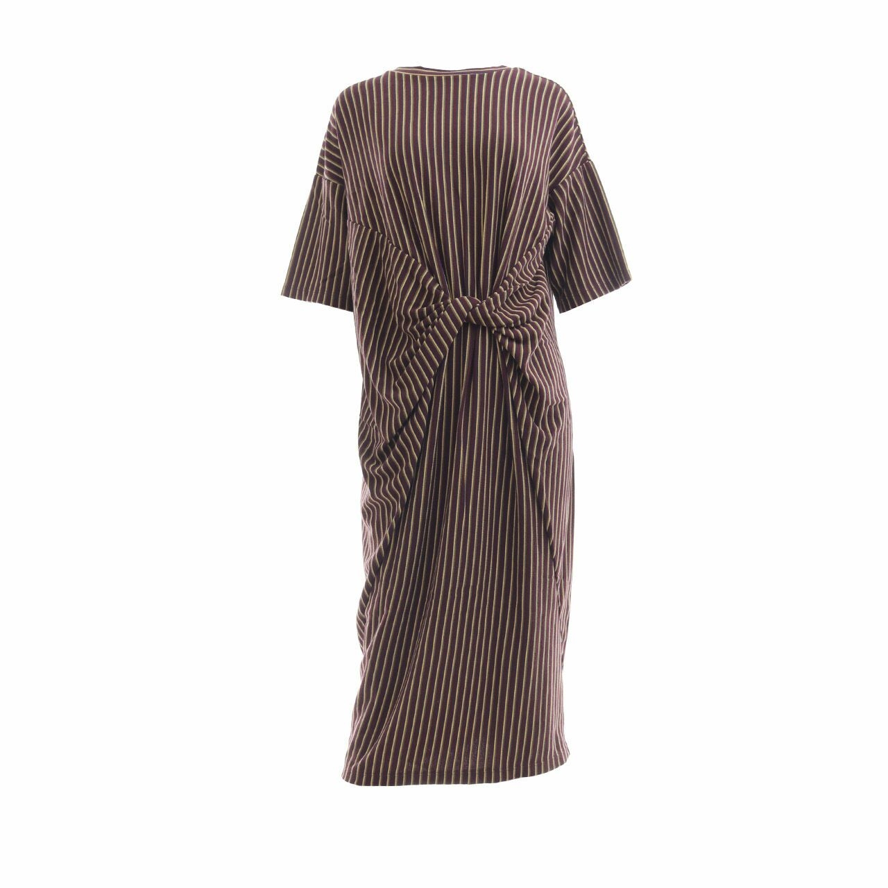 Zara Brown Striped Midi Dress