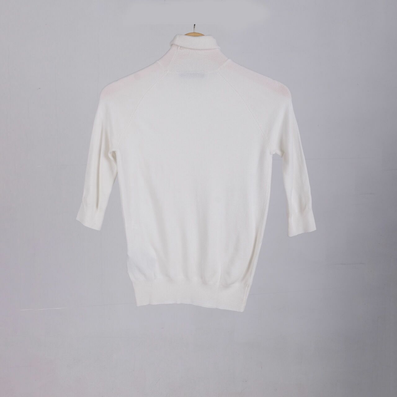 Zara White Turtleneck Knit Blouse